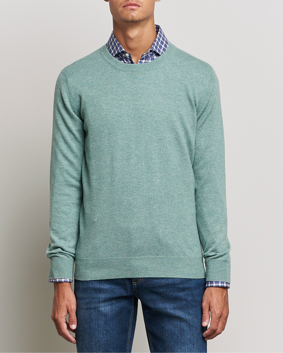 Herre | Trøjer | Brunello Cucinelli | 2 Ply Cashmere Pullover Emerald Green