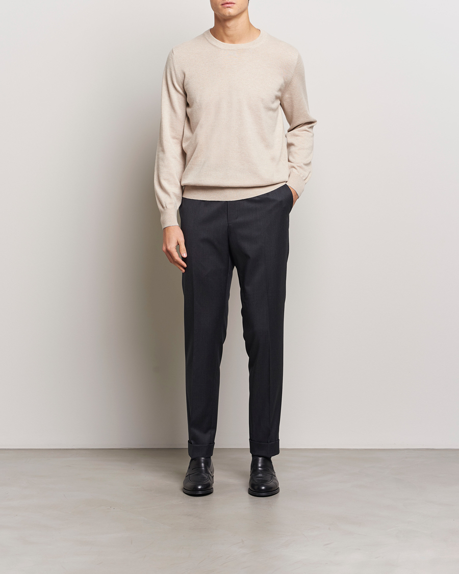 Herre | Trøjer | Brunello Cucinelli | 2 Ply Cashmere Pullover Sand