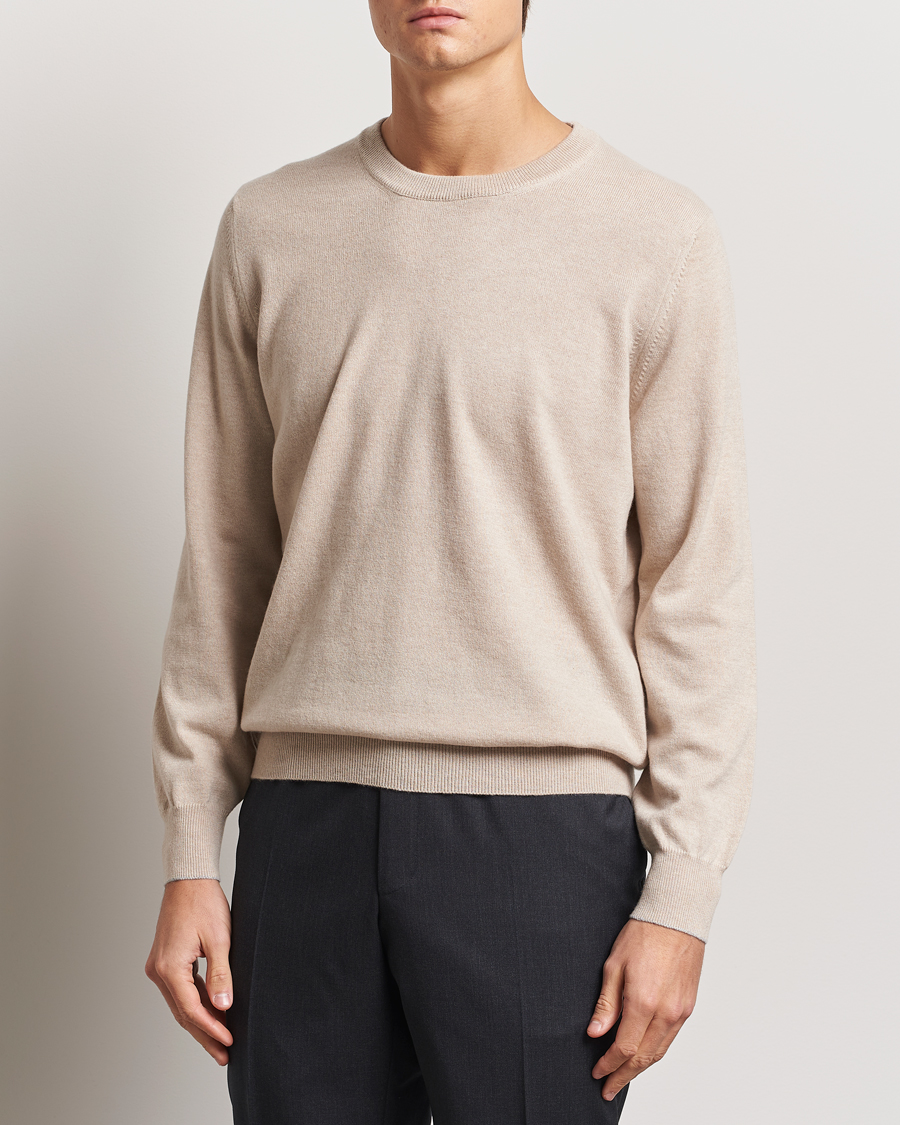 Herre | Trøjer | Brunello Cucinelli | 2 Ply Cashmere Pullover Sand