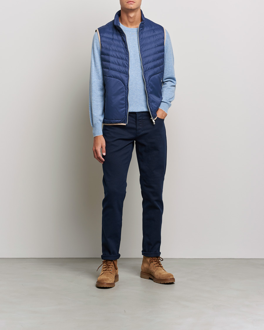 Herre | Trøjer | Brunello Cucinelli | 2 Ply Cashmere Pullover Light Blue