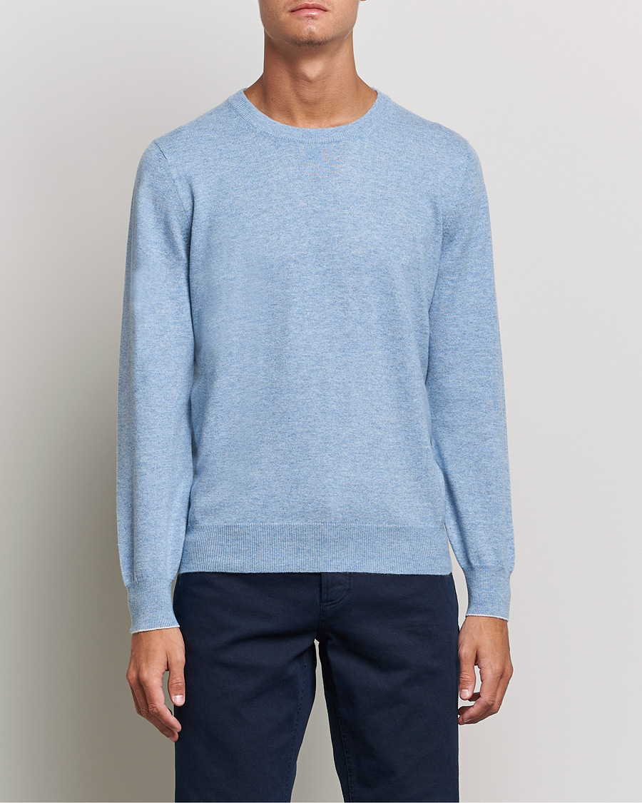 Herre | Trøjer | Brunello Cucinelli | 2 Ply Cashmere Pullover Light Blue