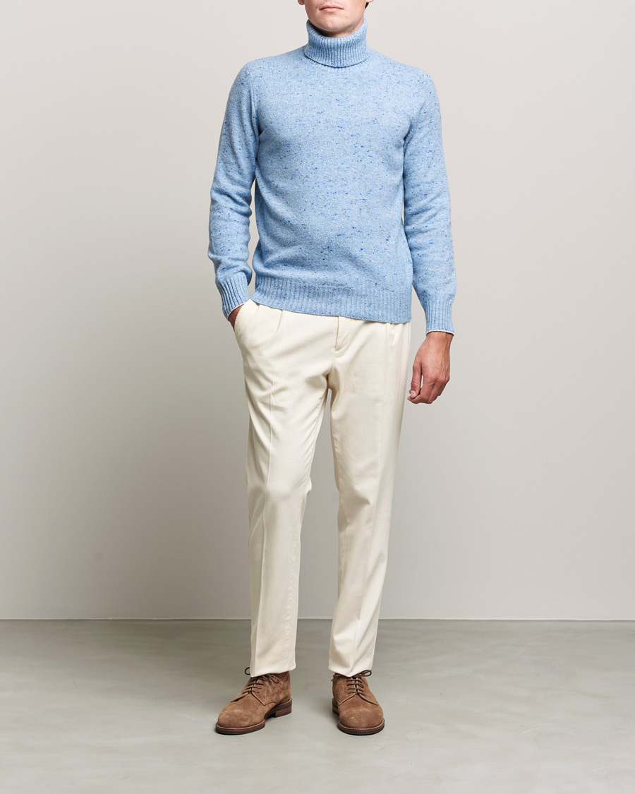 Herre | Trøjer | Brunello Cucinelli | Cashmere Blend Rollneck Light Blue