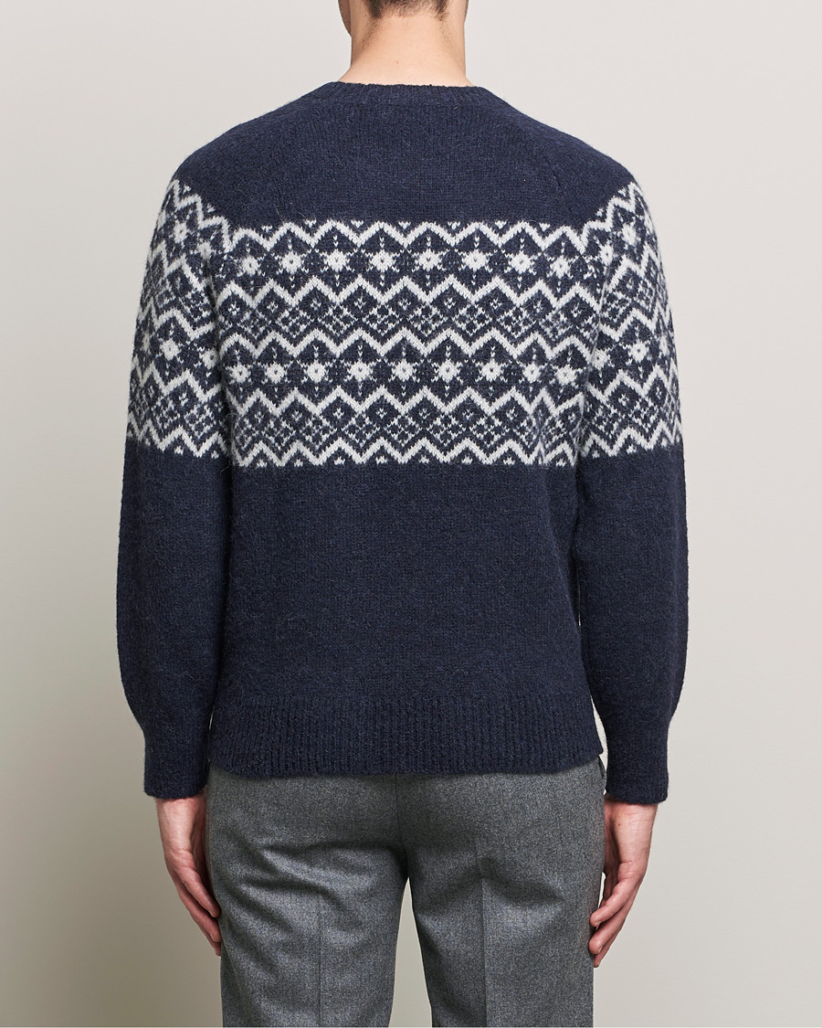 Herre | Trøjer | Brunello Cucinelli | Alpaca Jacquard Sweater Dark Blue