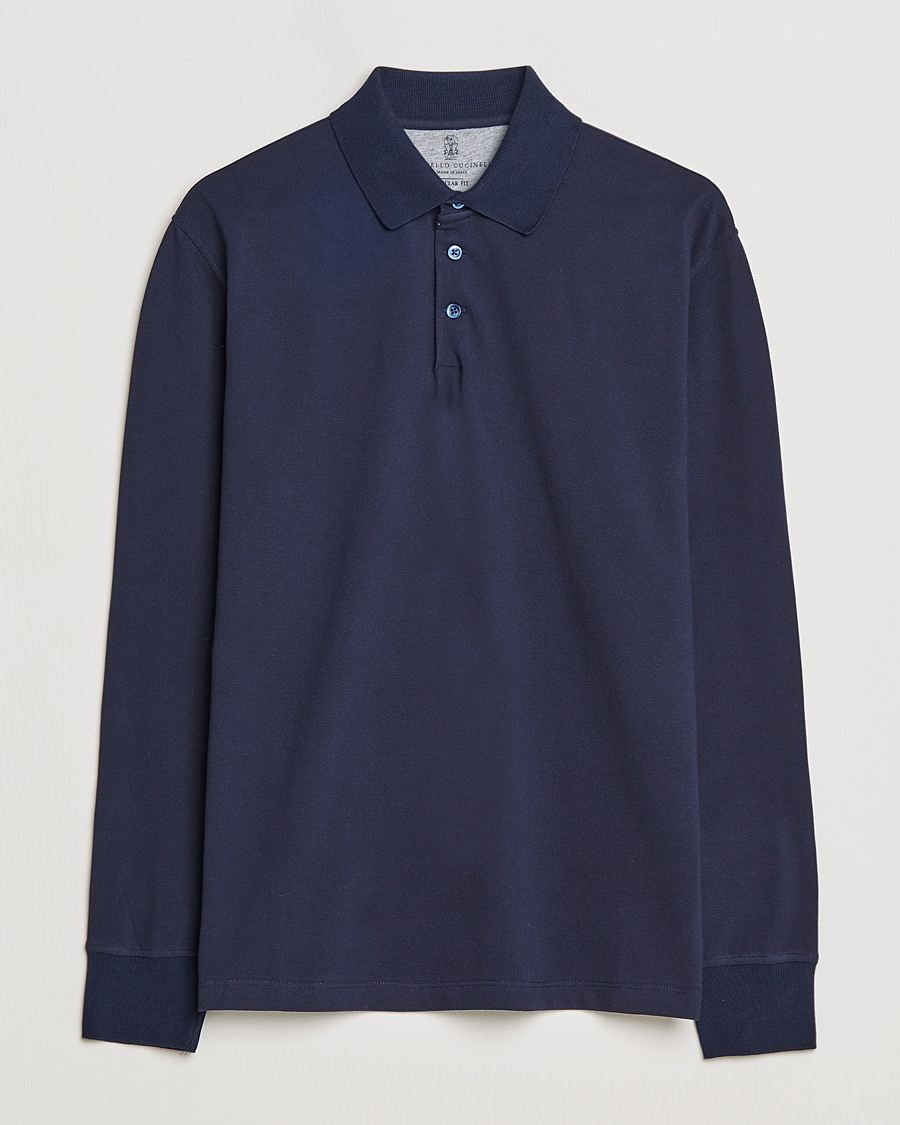 Herre | Trøjer | Brunello Cucinelli | Long Sleeve Polo Navy