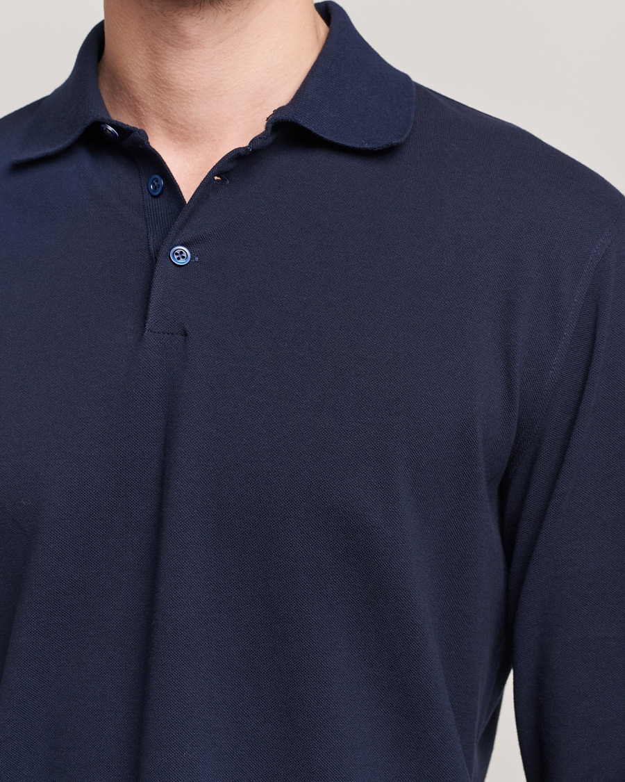 Herre | Trøjer | Brunello Cucinelli | Long Sleeve Polo Navy