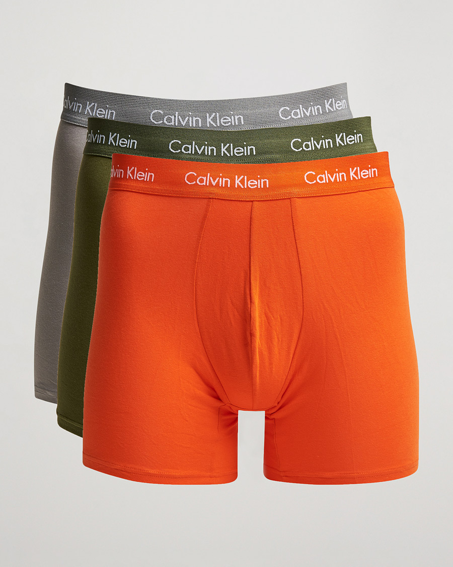 Herre | Undertøj | Calvin Klein | Cotton Stretch 3-Pack Boxer Breif Grey/Orange/Army