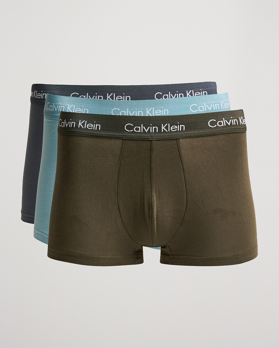 Herre |  | Calvin Klein | Cotton Stretch 3-Pack Low Rise Trunk Grey/Light Grey/Olive