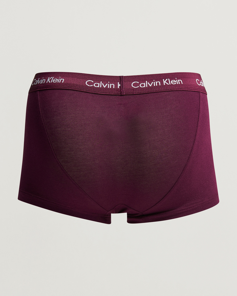 Herre | Undertøj | Calvin Klein | Cotton Stretch 3-Pack Low Rise Trunk Burgundy/Grey/Orange
