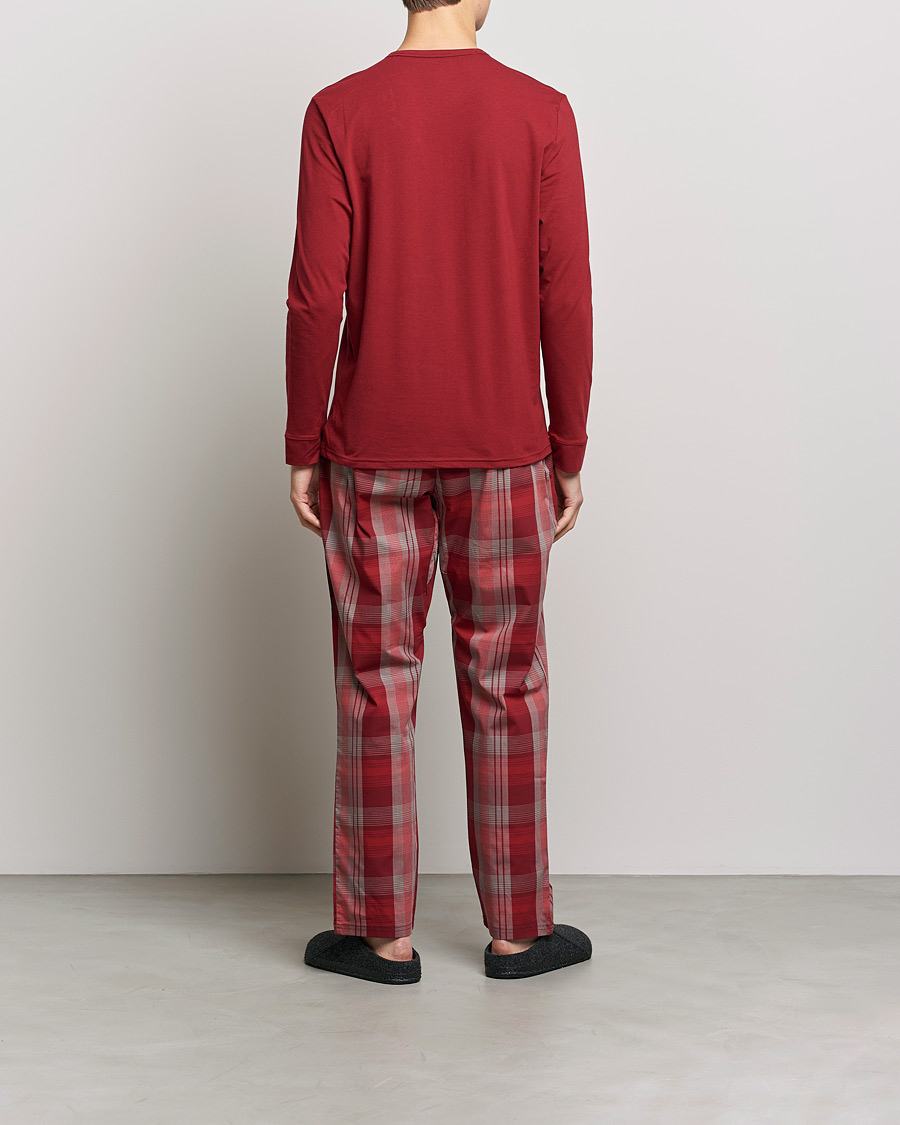 Herre | Pyjamas | Calvin Klein | Logo Long Sleeve Checked Pyjama Set Red