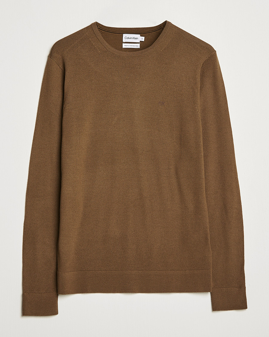 Herre | Trøjer | Calvin Klein | Superior Wool Crew Neck Sweater Chester Brown