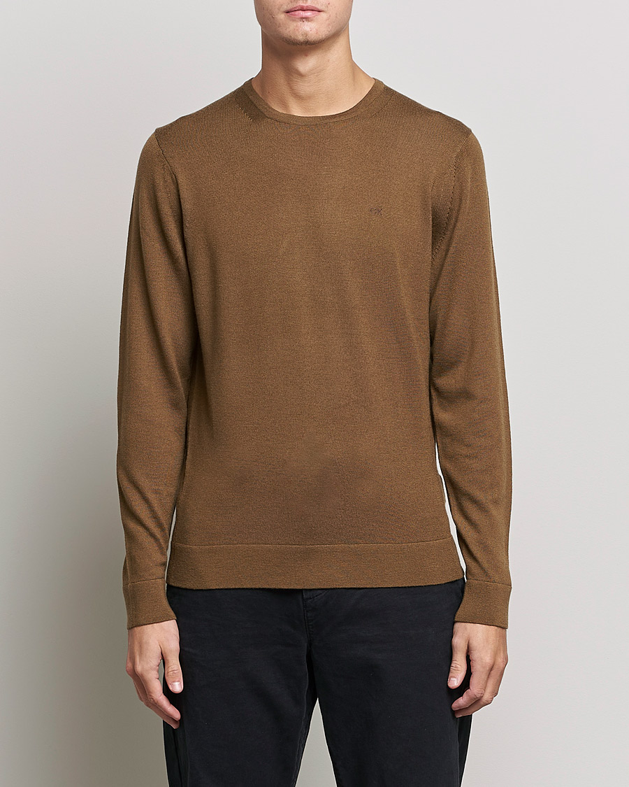 Herre | Trøjer | Calvin Klein | Superior Wool Crew Neck Sweater Chester Brown