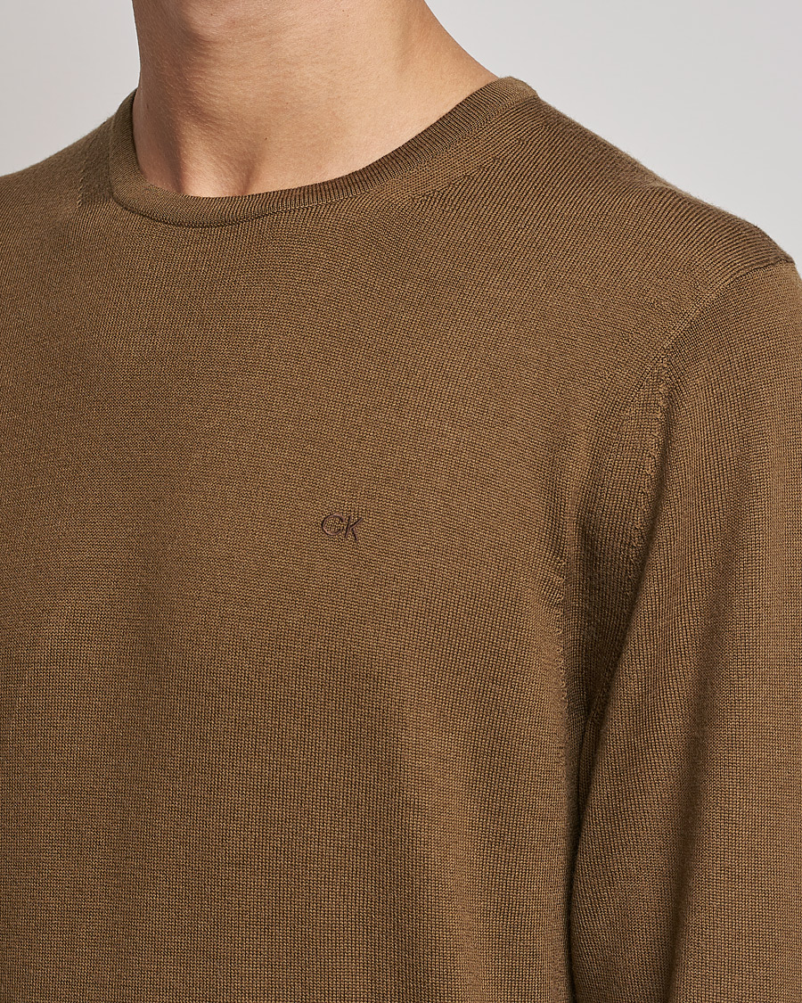 Herre | Trøjer | Calvin Klein | Superior Wool Crew Neck Sweater Chester Brown