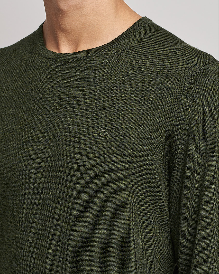 Herre | Trøjer | Calvin Klein | Superior Wool Crew Neck Sweater Dark Olive