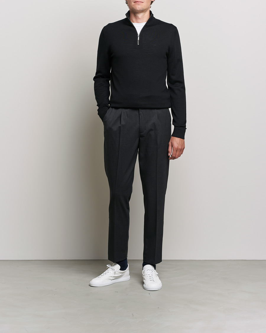 Herre | Trøjer | Calvin Klein | Superior Wool Half Zip Sweater Black