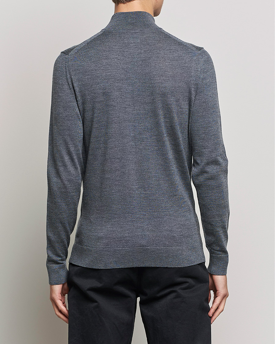Herre | Trøjer | Calvin Klein | Superior Wool Full Zip Sweater Dark Grey Heather