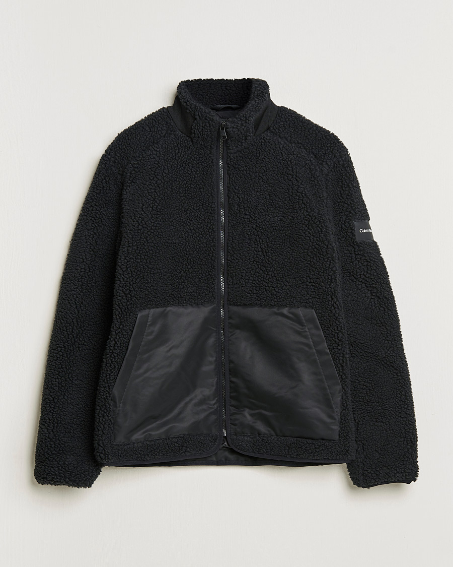 Herre | Trøjer | Calvin Klein | Teddy Full Zip Sweater Black