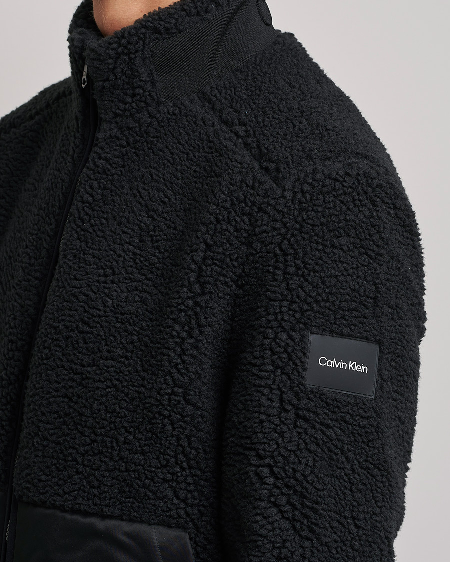 Herre | Trøjer | Calvin Klein | Teddy Full Zip Sweater Black