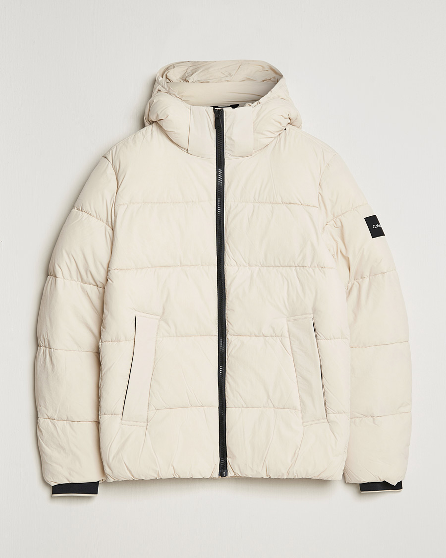 Herre | Jakker | Calvin Klein | Crinkle Nylon Puffer Jacket Stony Beige