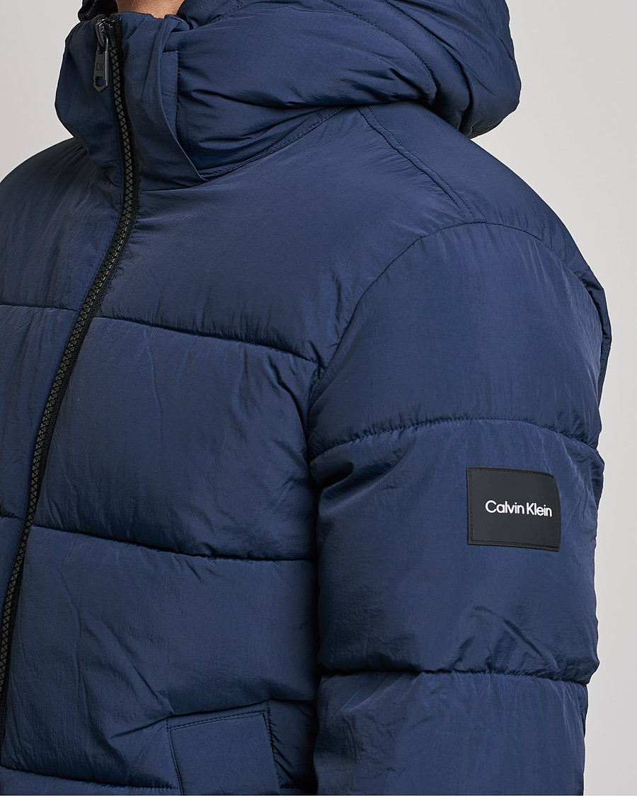 Herre | Jakker | Calvin Klein | Crinkle Nylon Puffer Jacket Navy