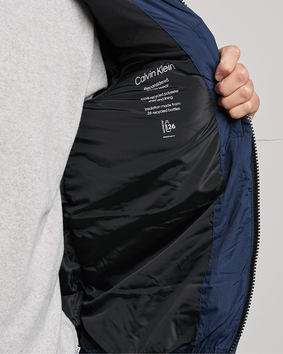 Herre | Jakker | Calvin Klein | Crinkle Nylon Puffer Jacket Navy