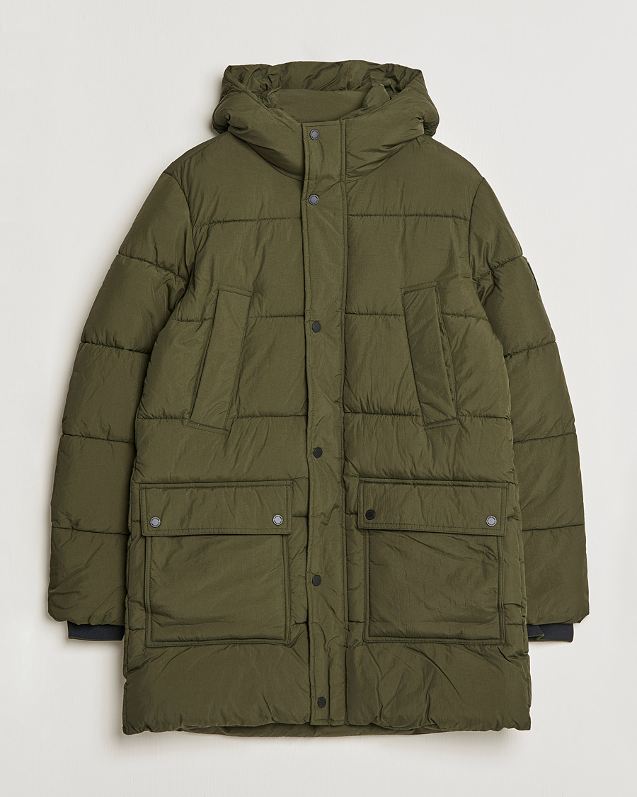 Herre | Jakker | Calvin Klein | Crinkle Nylon Long Puffer Jacker Dark Olive