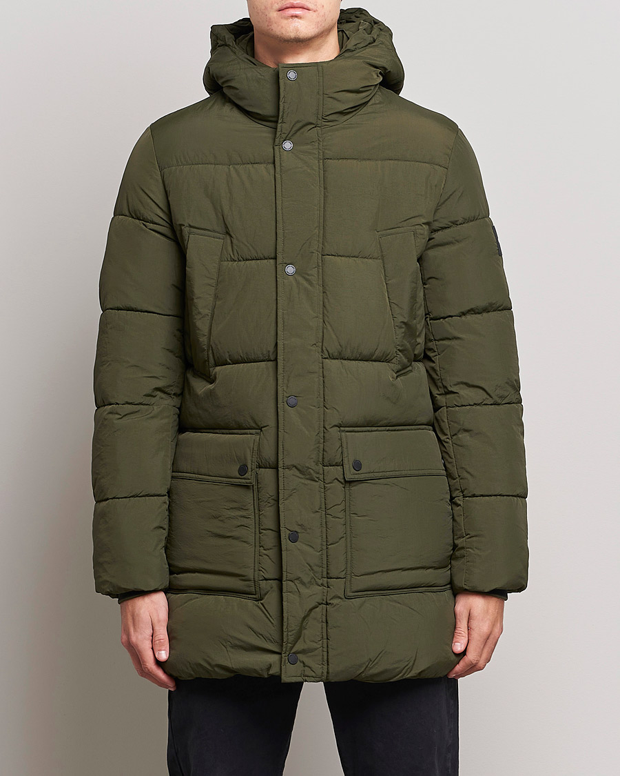 Herre | Jakker | Calvin Klein | Crinkle Nylon Long Puffer Jacker Dark Olive