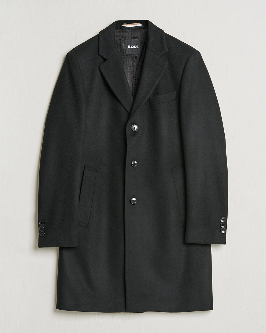 Herre | Forårsjakker | BOSS | Hyde Wool/Cashmere Coat Black