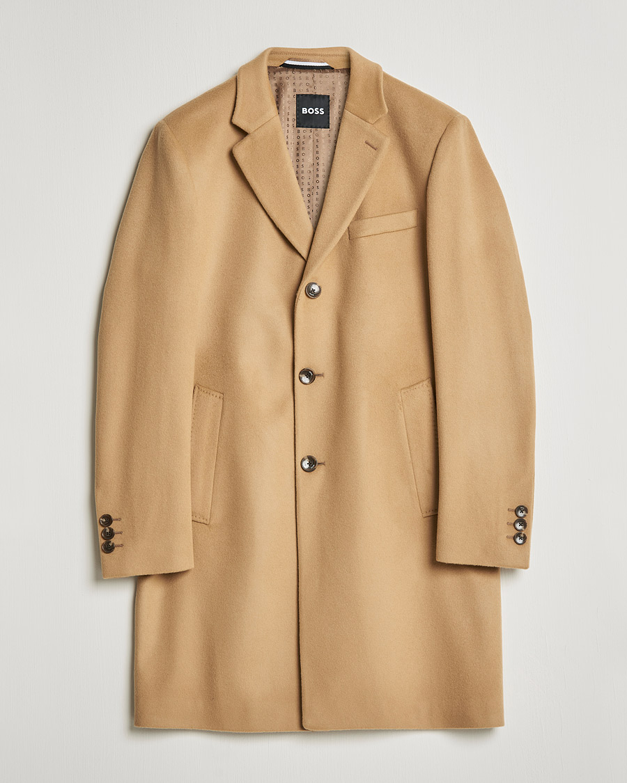Herre | Forårsjakker | BOSS | Hyde Wool/Cashmere Coat Medium Beige