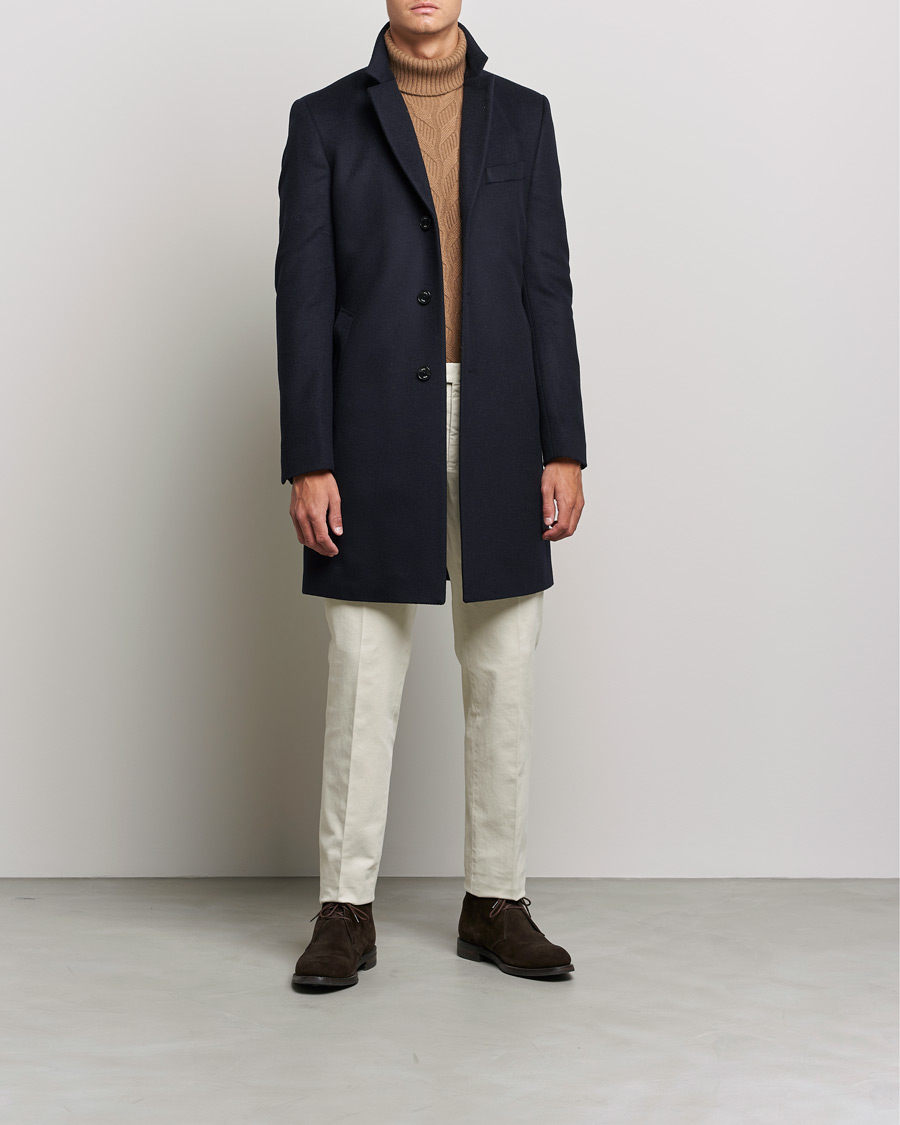 Herre |  | BOSS | Hyde Wool/Cashmere Coat Dark Blue