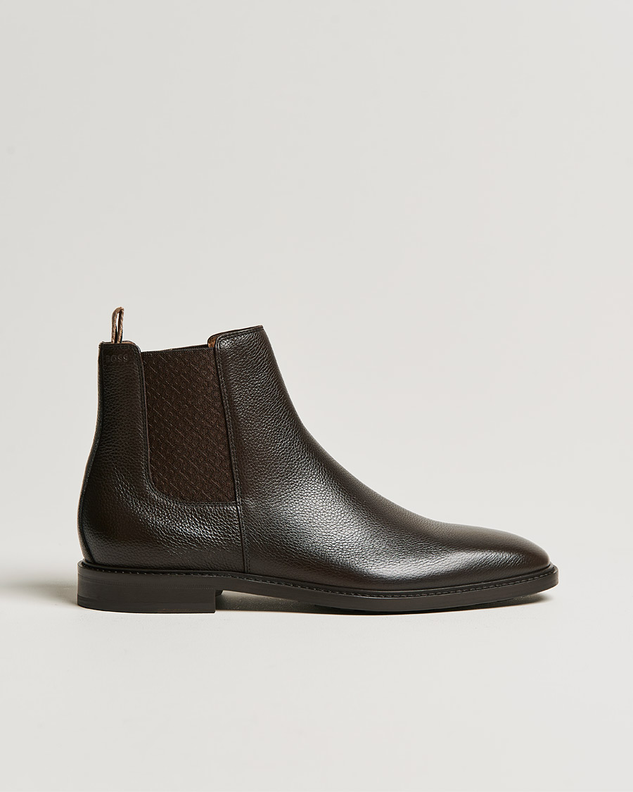 Herre | BOSS Lisbon Leather Chelsea Boots Dark Brown | BOSS BLACK | BOSS Lisbon Leather Chelsea Boots Dark Brown
