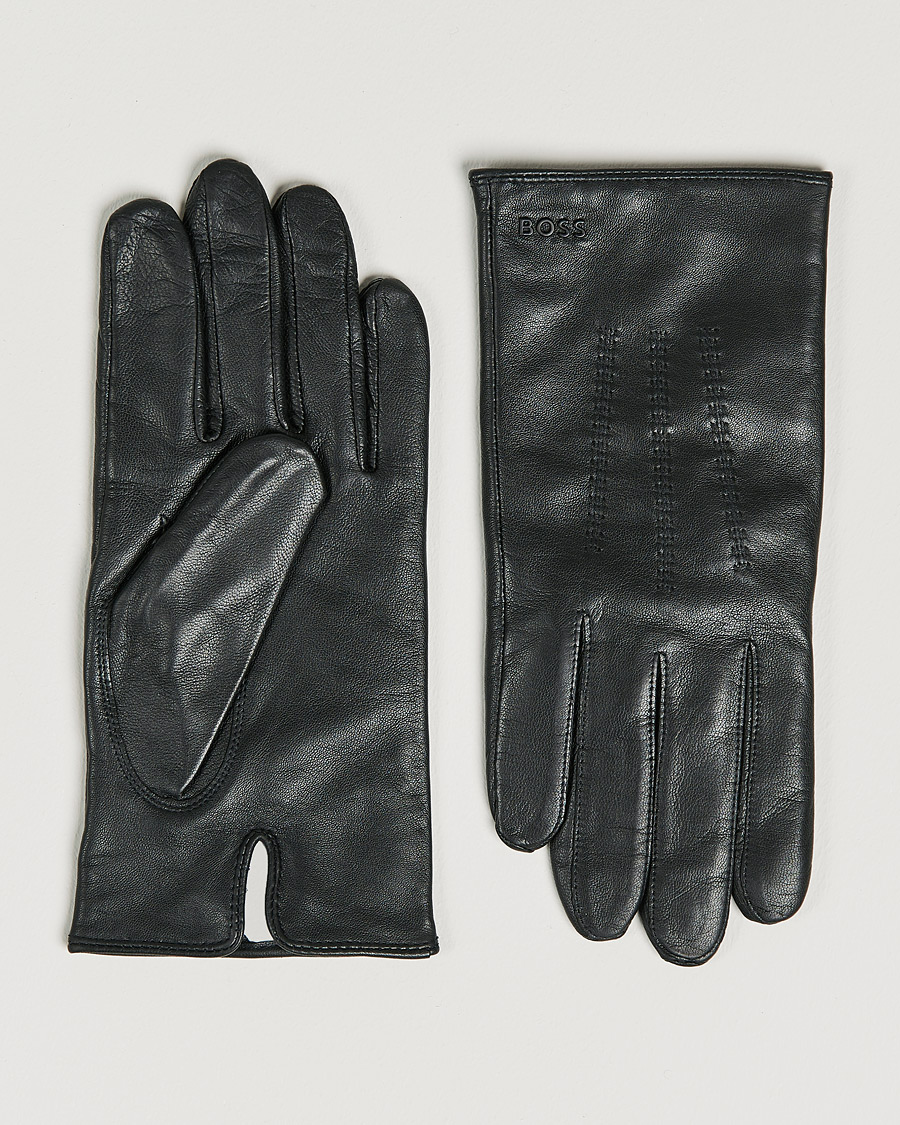 Herre | Handsker | BOSS | Hainz Leather Gloves Black