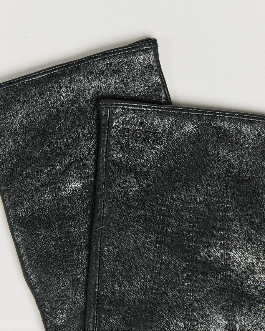 Herre | BOSS | BOSS | Hainz Leather Gloves Black