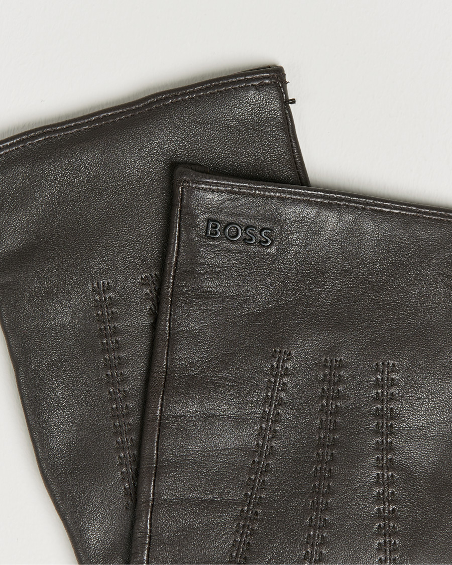 Herre | Hainz Leather Gloves Medium Brown | BOSS BLACK | Hainz Leather Gloves Medium Brown