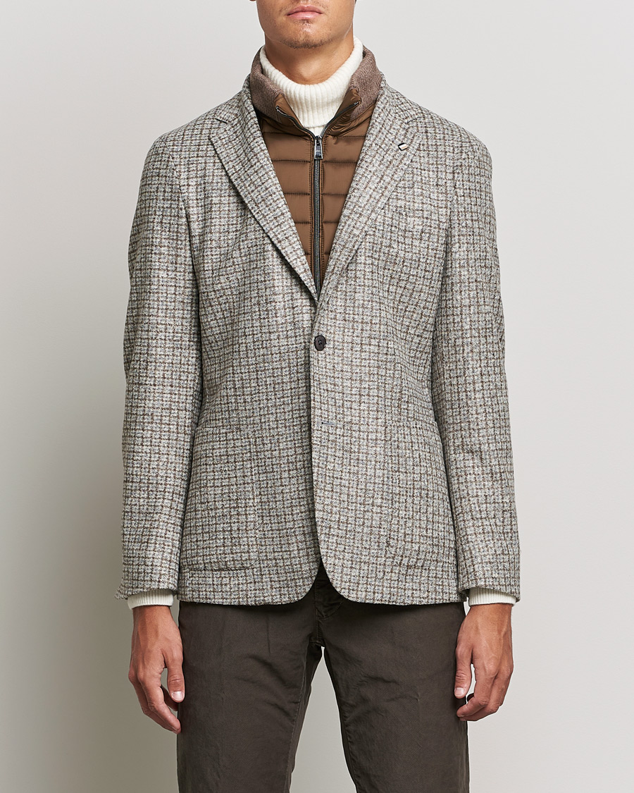 Herre | Blazere & jakker | BOSS BLACK | Hanry Wool Checked Patch Pocket Blazer Silver