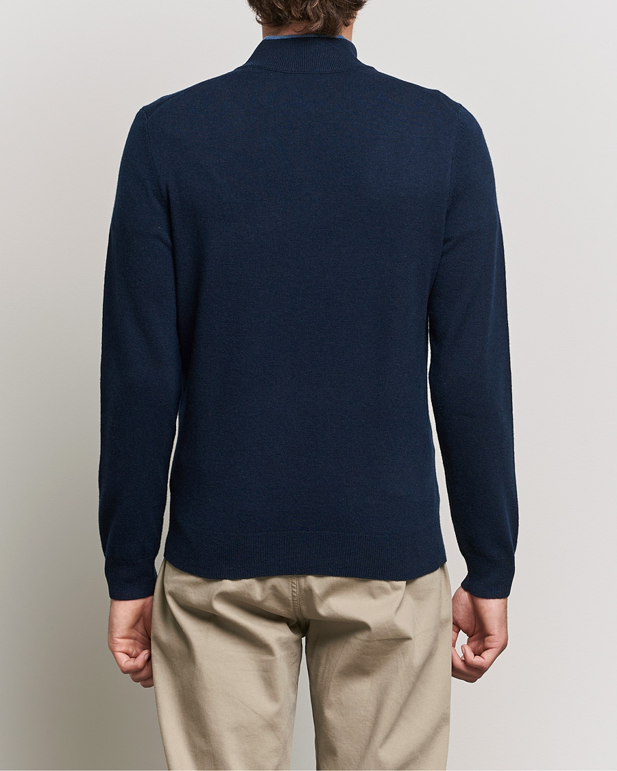 Herre | Trøjer | BOSS BLACK | Barlo Lambswool Half Zip Dark Blue
