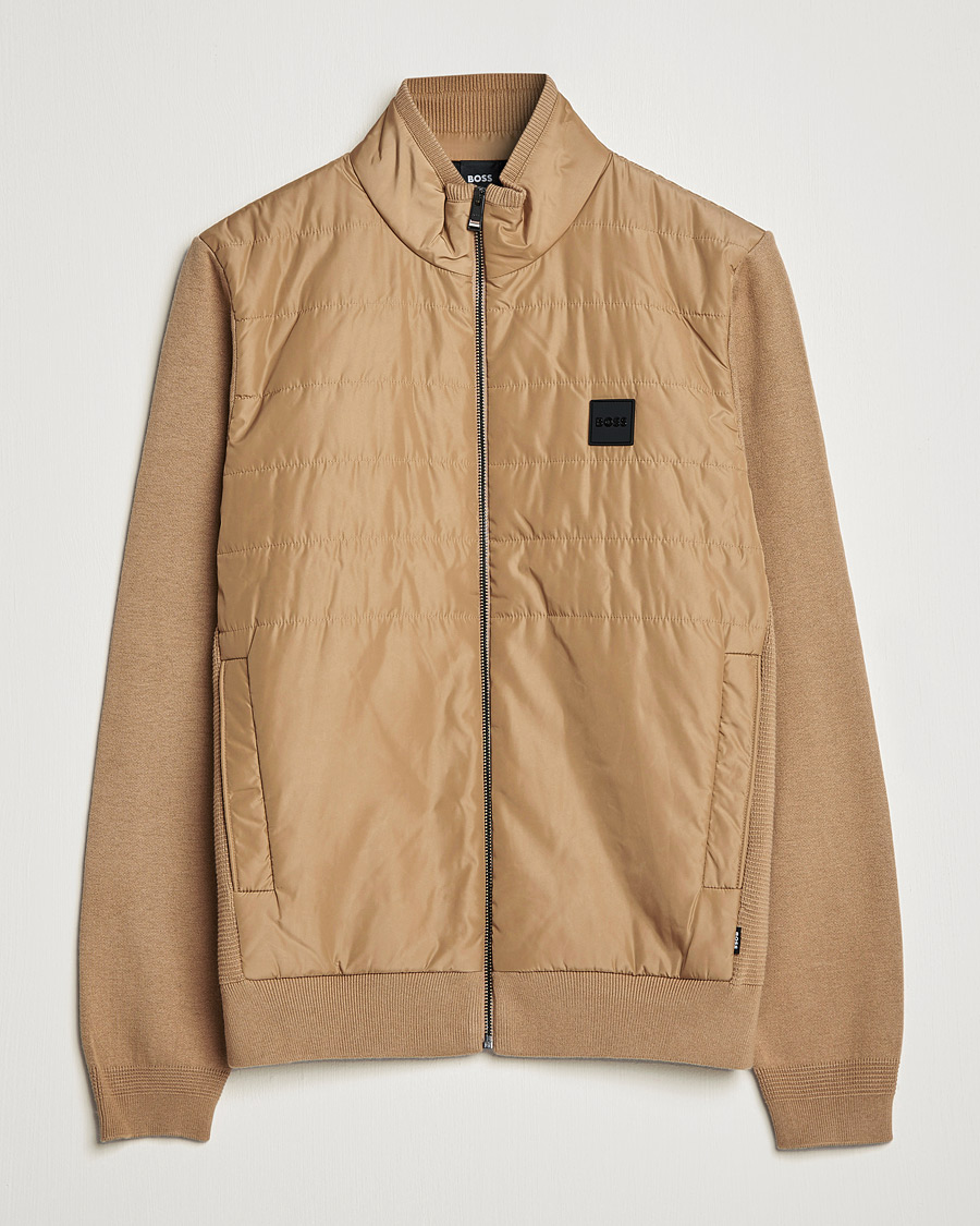 Herre | Trøjer | BOSS BLACK | BOSS Lavando Hybrid Full Zip Medium Beige