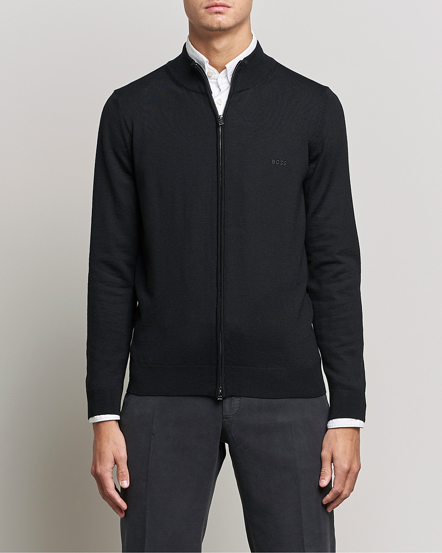 Herre | Zip-trøjer | BOSS | Balonso Full Zip Sweater Black