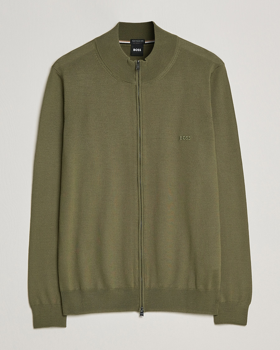 Herre | Trøjer | BOSS BLACK | Balonso Full Zip Sweater Open Green