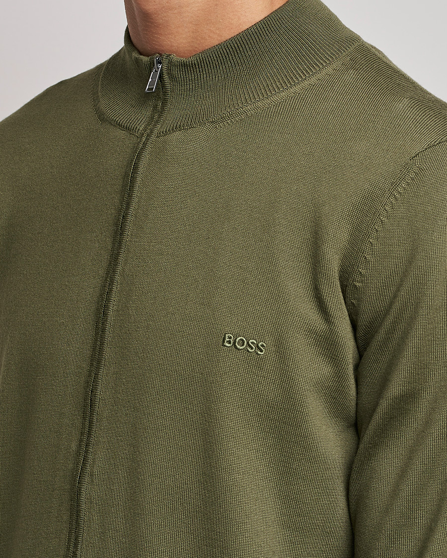 Herre | Trøjer | BOSS BLACK | Balonso Full Zip Sweater Open Green