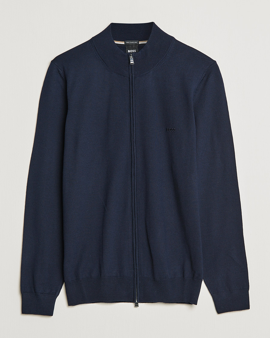 Herre | Trøjer | BOSS BLACK | Balonso Full Zip Sweater Dark Blue