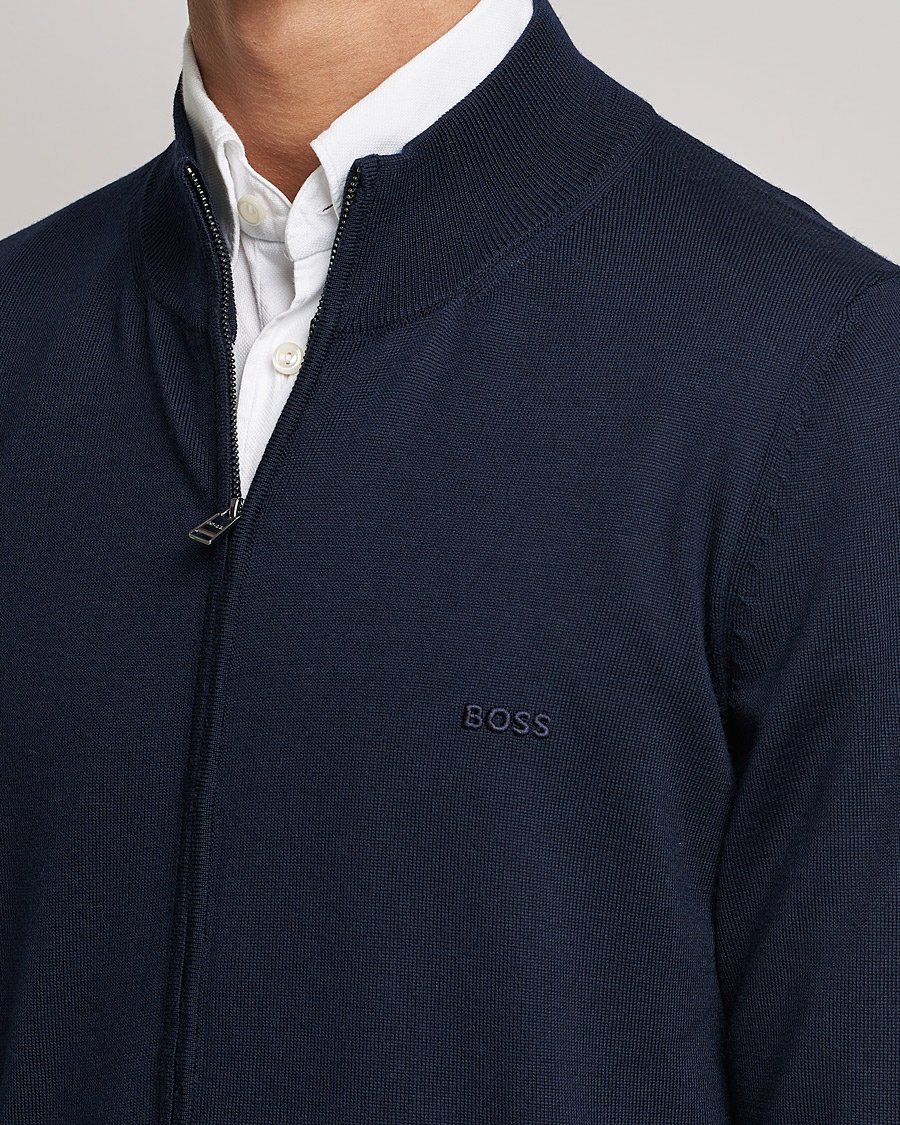 Herre | Trøjer | BOSS BLACK | Balonso Full Zip Sweater Dark Blue