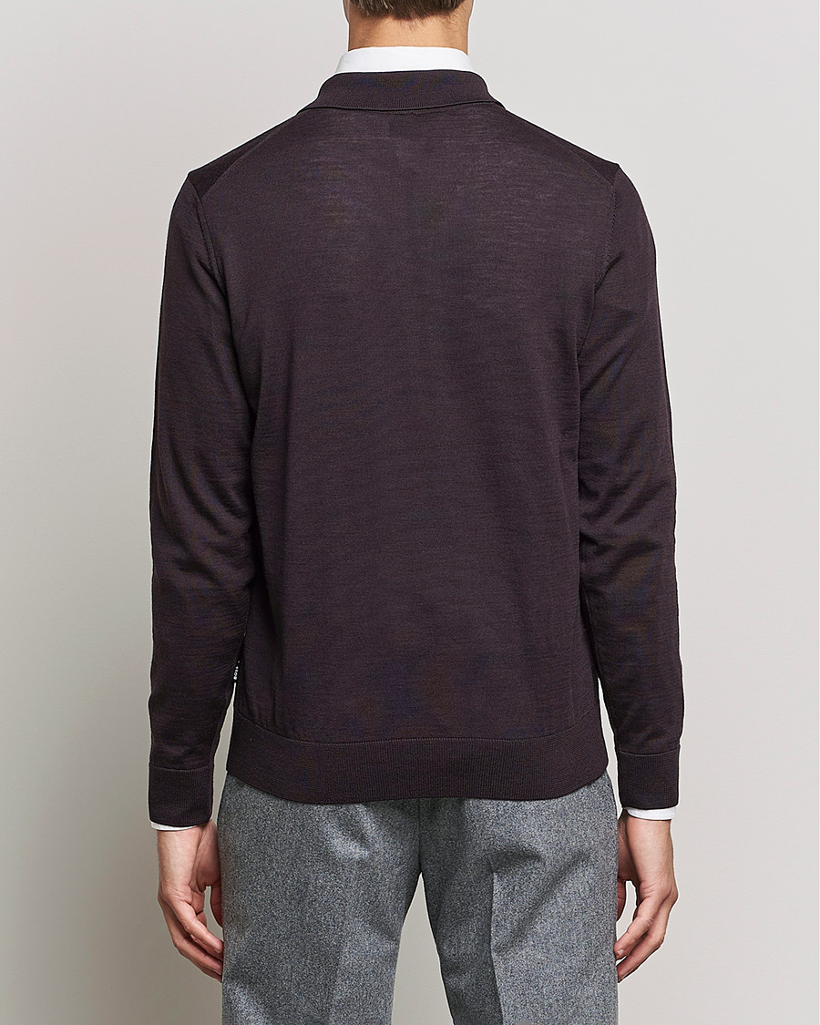 Herre | Trøjer | BOSS BLACK | Lancione Merino Knitted Polo Medium Brown