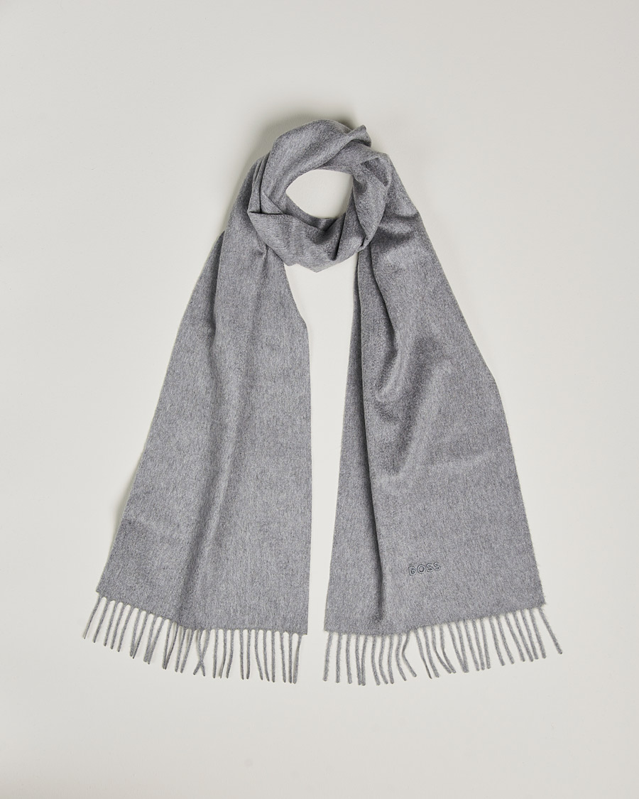 Herre | BOSS Scottas Cashmere Scarf Silver | BOSS BLACK | BOSS Scottas Cashmere Scarf Silver