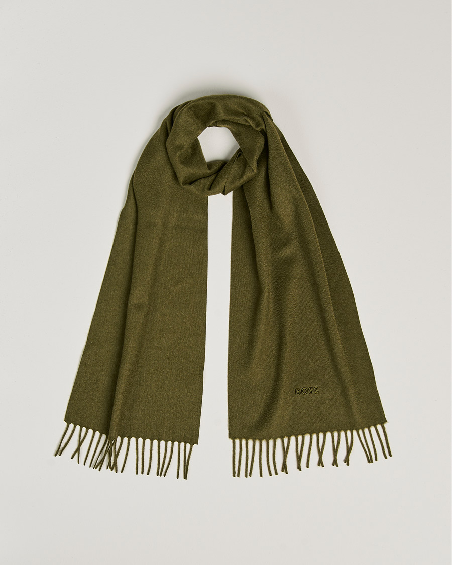 Herre | Scottas Cashmere Scarf Open Green | BOSS BLACK | Scottas Cashmere Scarf Open Green