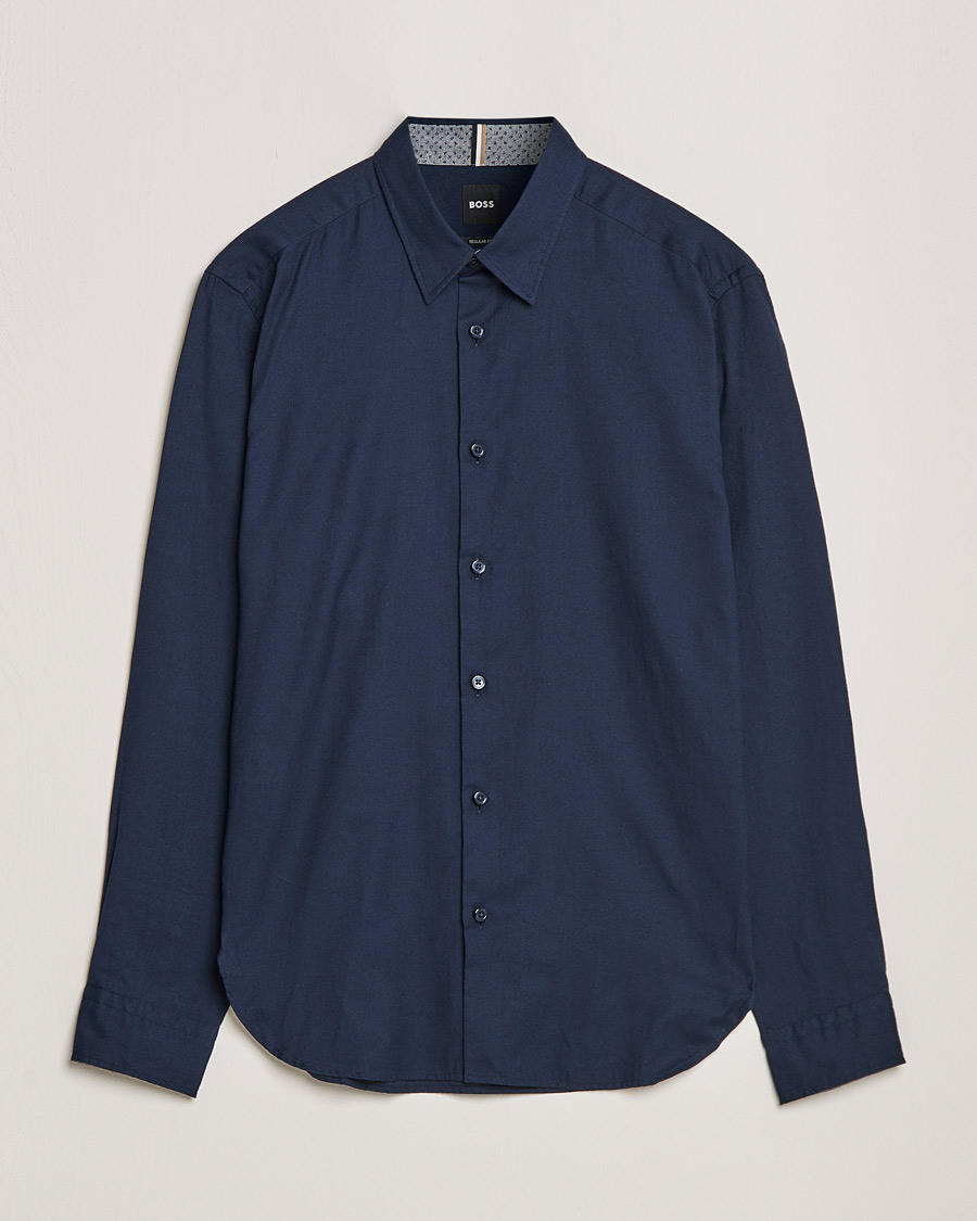 Herre | Flannelskjorter | BOSS | Liam Flannel Shirt Dark Blue