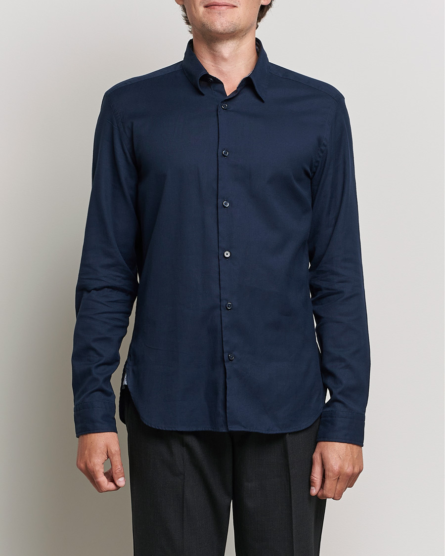 Herre | Skjorter | BOSS BLACK | Liam Flannel Shirt Dark Blue