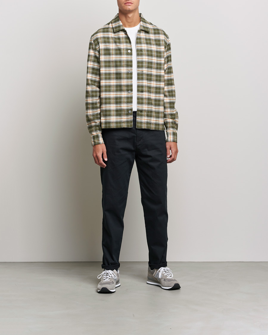 Herre | Flannelskjorter | BOSS | Nolan Check Flannel Shirt Open Green