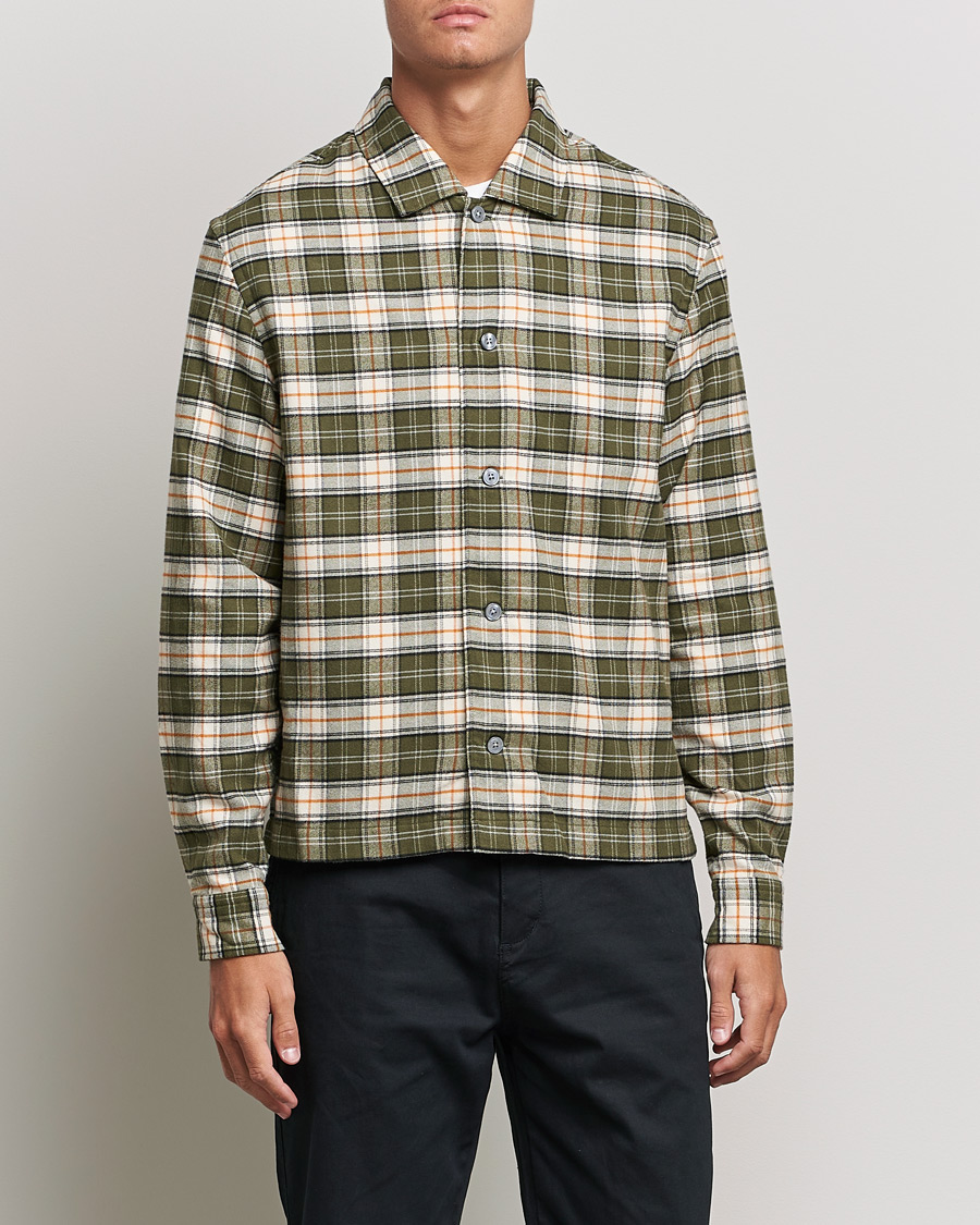 Herre | Skjorter | BOSS BLACK | Nolan Check Flannel Shirt Open Green