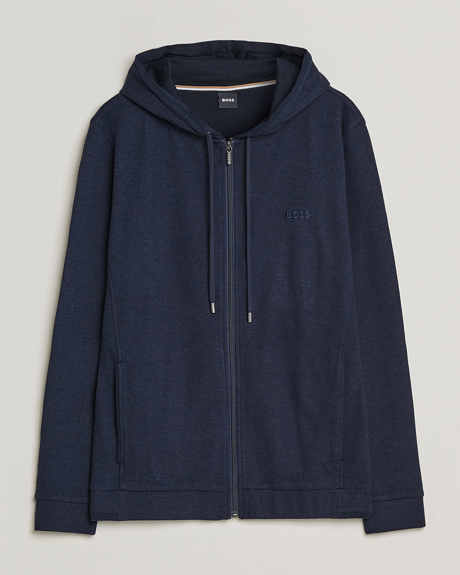 Herre | Trøjer | BOSS BLACK | Cashmere Full Zip Hoodie Dark Blue