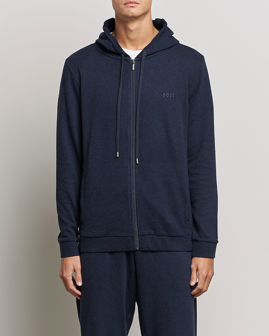 Herre | Trøjer | BOSS BLACK | Cashmere Full Zip Hoodie Dark Blue